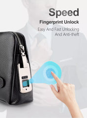 Luxury Anti-Theft Fingerprint Lock Business Bag™ | Smart & Stylish Leather Bag with Fingerprint Access