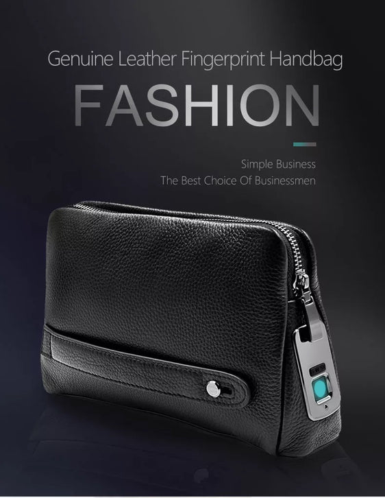 Luxury Anti-Theft Fingerprint Lock Business Bag™ | Smart & Stylish Leather Bag with Fingerprint Access