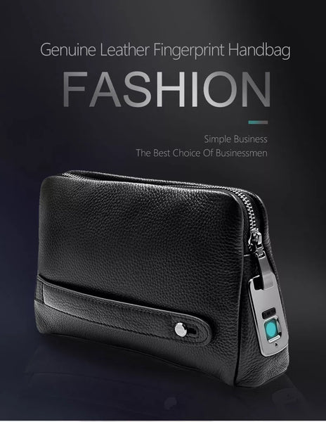 Viadha Smart Fingerprint Handbag, Women Zipper Leather Wallet,Smart  Fingerprint Security Anti-Theft Handbag,Fingerprint Unlock